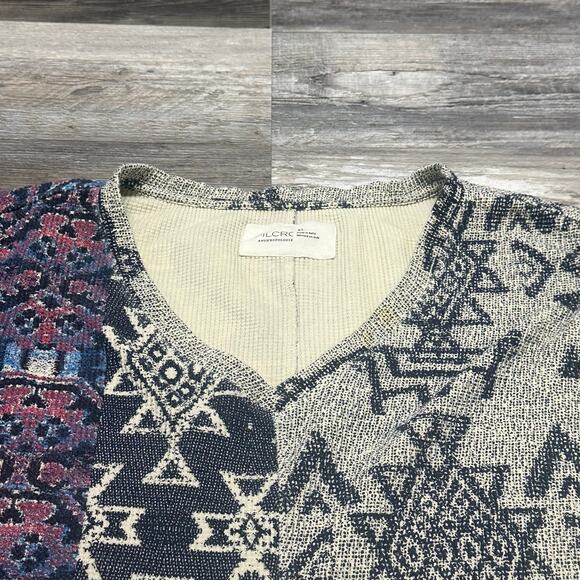 Anthropologie Pilcro Multicolor Womens XL Aztec V-Neck Thermal Sweater Geometric - Picture 10 of 11